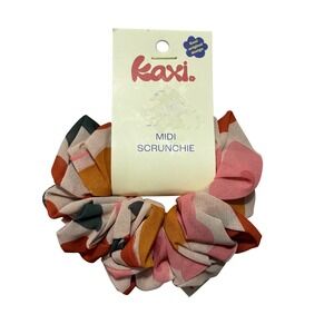 Kaxi Midi Scrunchie Geometric Print Fabric Hair Tie Accessory